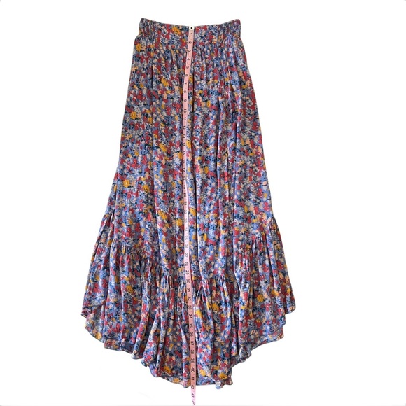 Free People Pretty Daze Maxi Skirt Floral Multicolor Pockets Flowy Boho Size S - Picture 8 of 12
